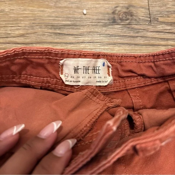 Free People “We The Free” Rust Brown Wide Leg Chino Pants | Size 24 - Picture 5 of 11